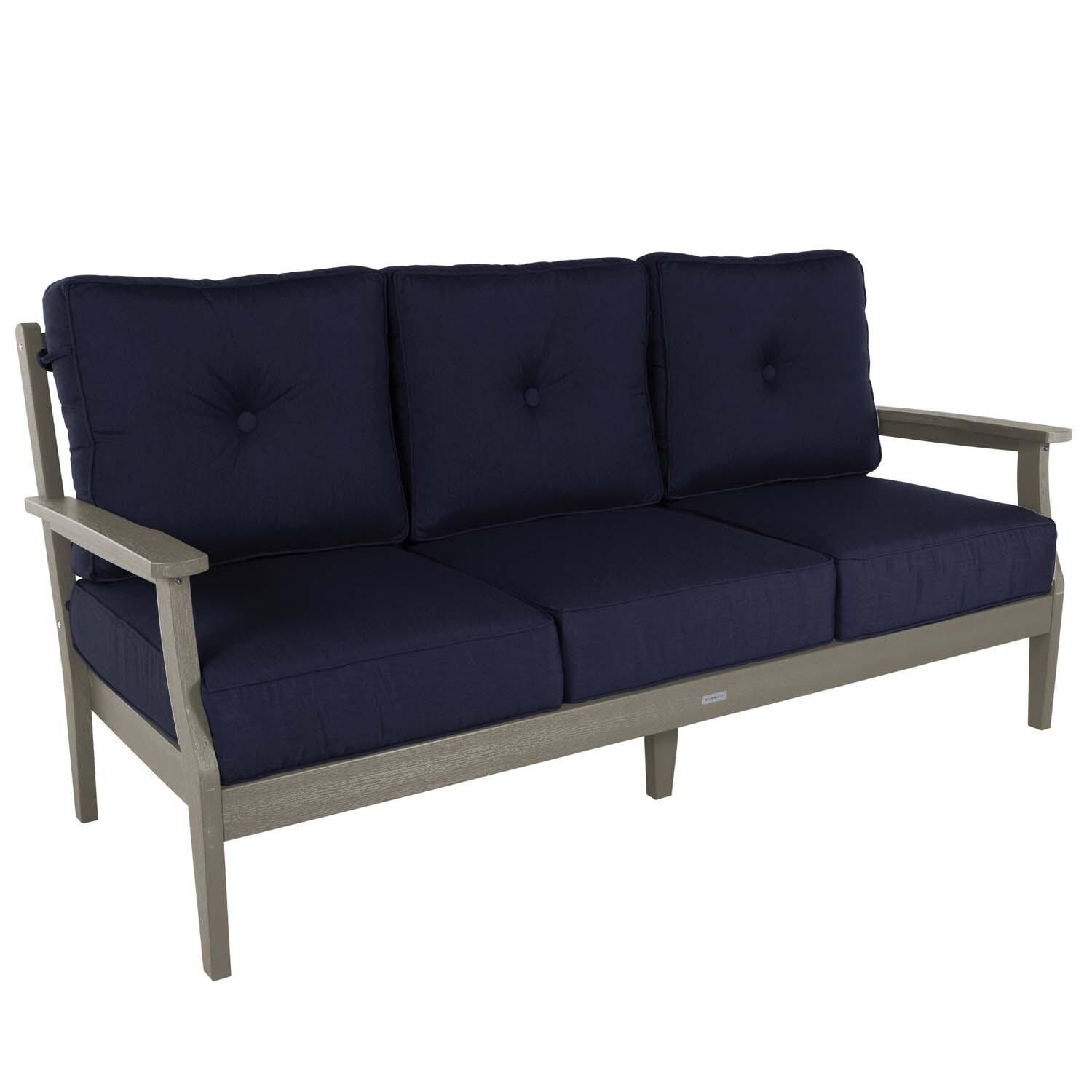 Blushing Bay 2 Pc Recycled Plastic Seating Set in Spectrum Indigo/Woodland Brown by Lakeview Outdoor Designs - Love Seat - White Background thumbnail