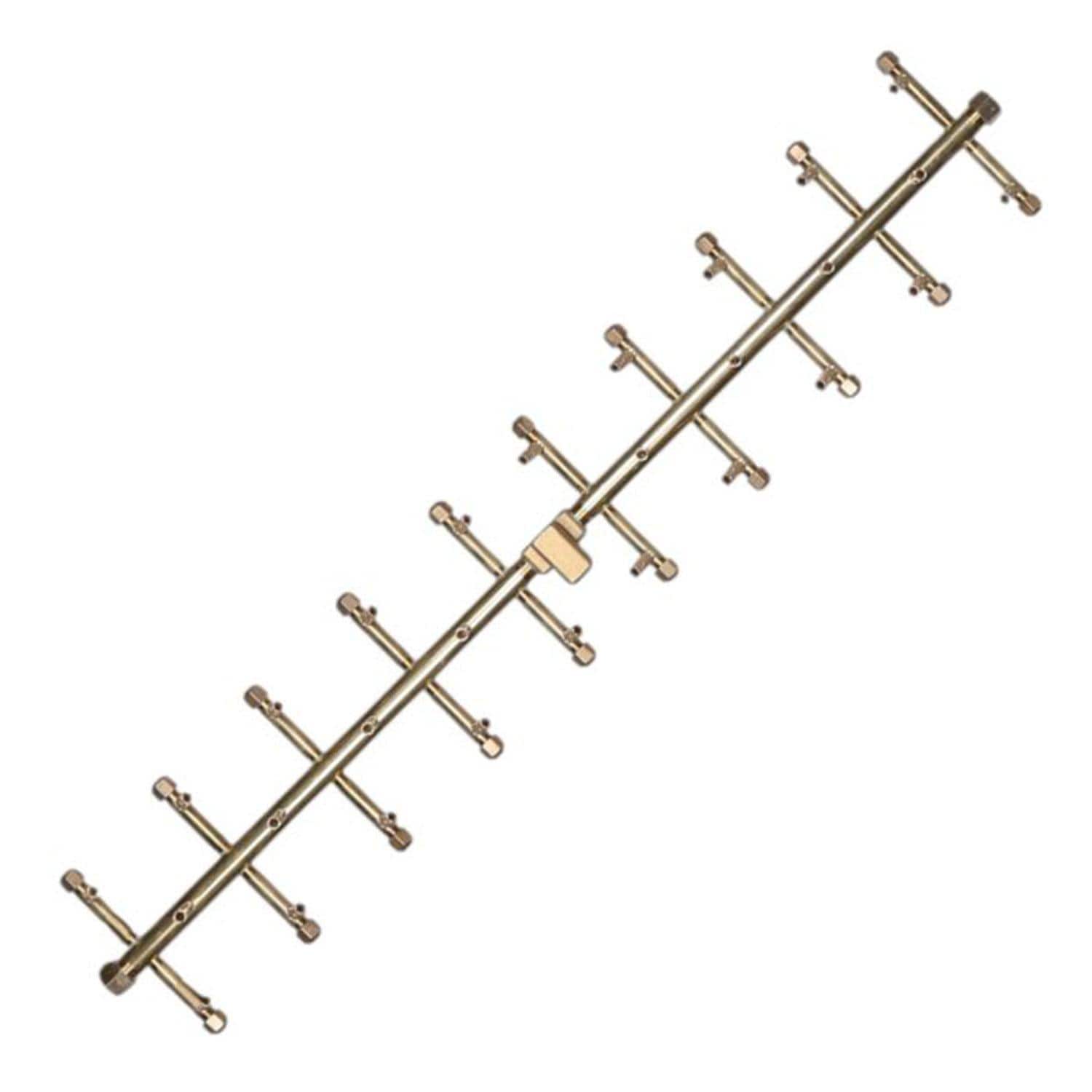 Warming Trends 38 3/4 X 7 Tree-Style Brass Natural Gas/Propane Burner & Double Flex Line Kit