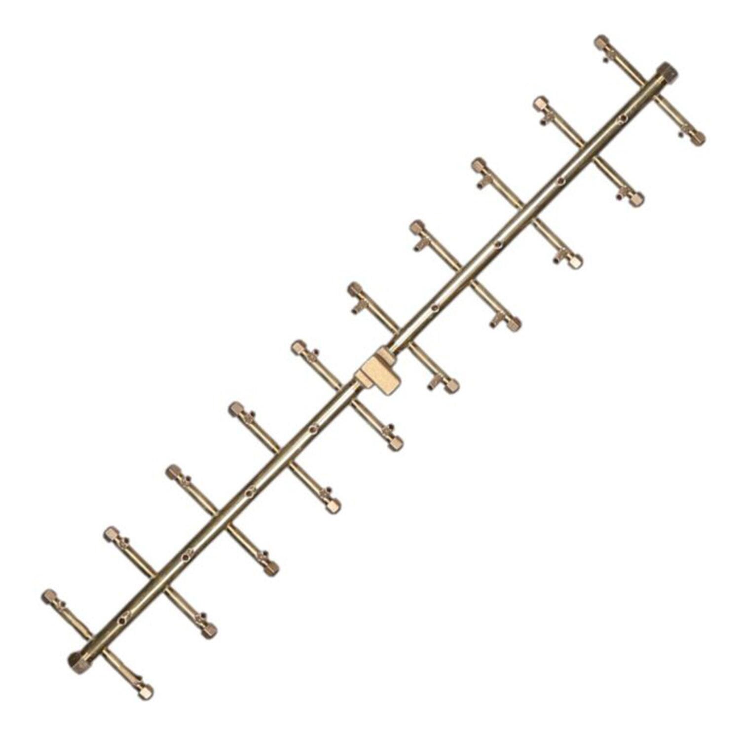 Warming Trends 38 3/4 X 7 Tree-Style Brass Natural Gas/Propane Burner & Double Flex Line Kit - White Background thumbnail