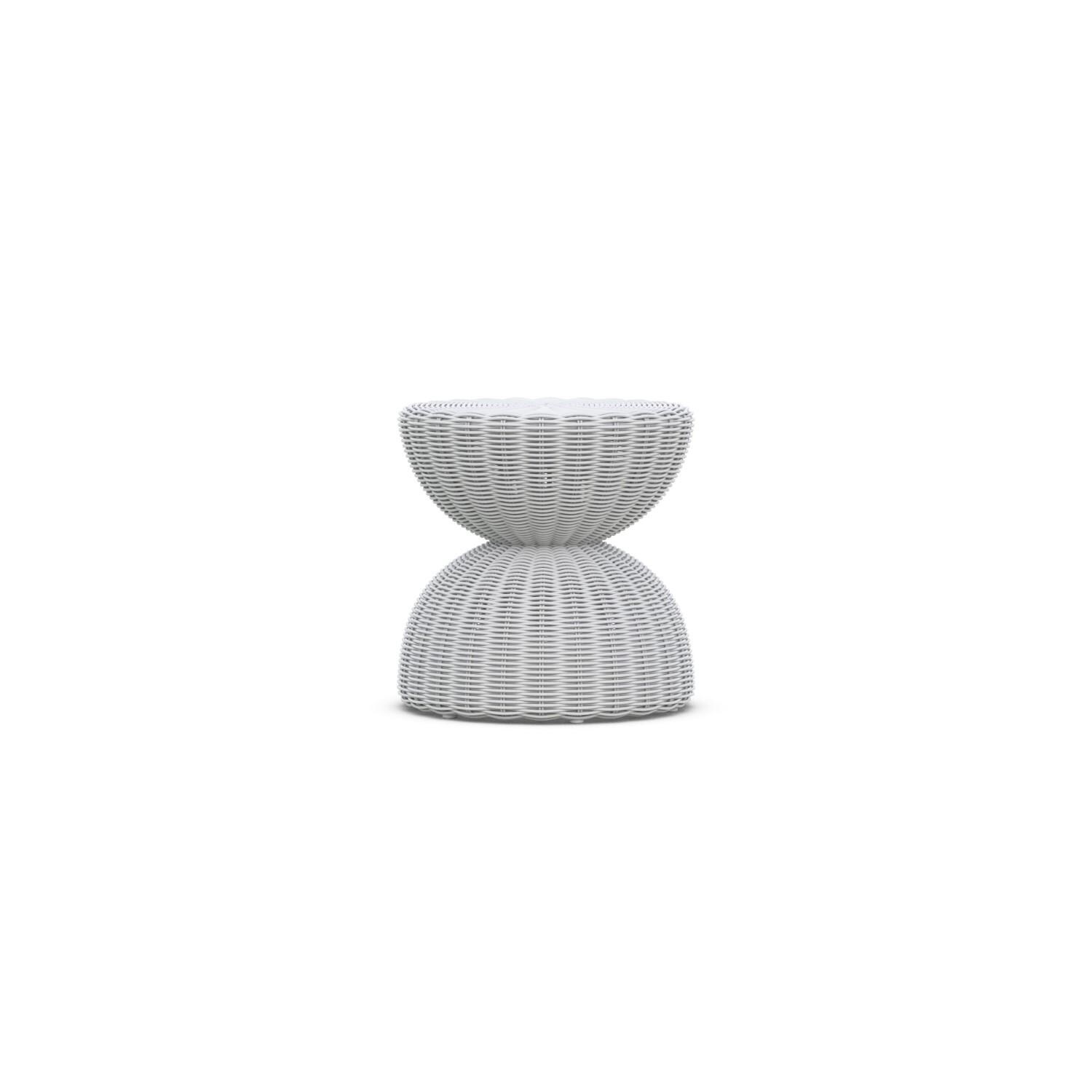 Azzurro Living CAB-AW04ST Cabo Wicker End Table in Beach White - Angled - White Background thumbnail