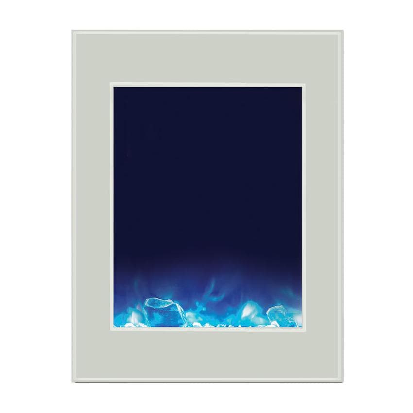 Amantii Zero Clearance Tall 39 Inch Built In Electric Fireplace With White Glass Surround Zecl 2939 Bg 10701137c Zc2939wg