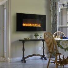 Dynasty Mezzo 50-Inch Wall Mount Electric Fireplace - Black - EF68-P