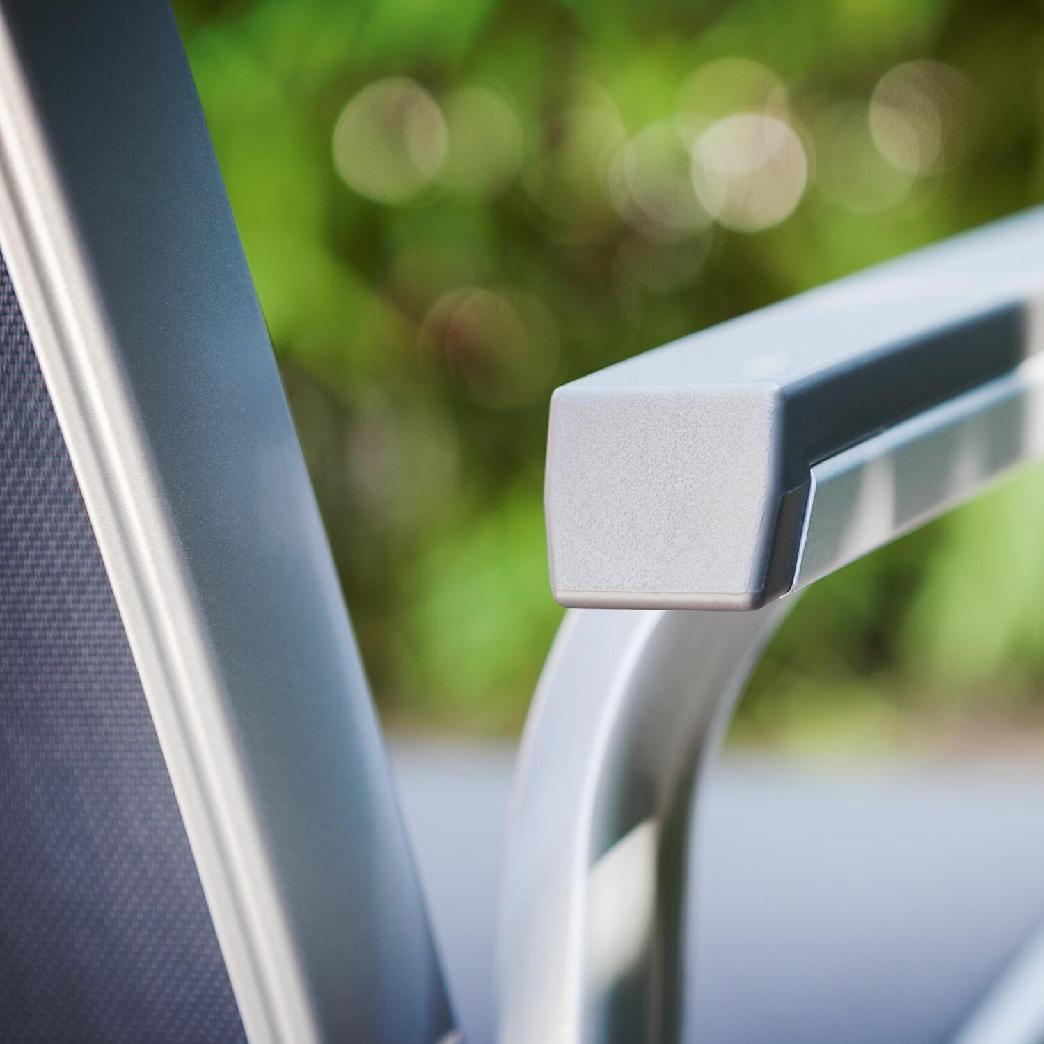 Kettler Basic Plus Aluminum Patio Dining Arm Chair - Arm Detail Back View thumbnail