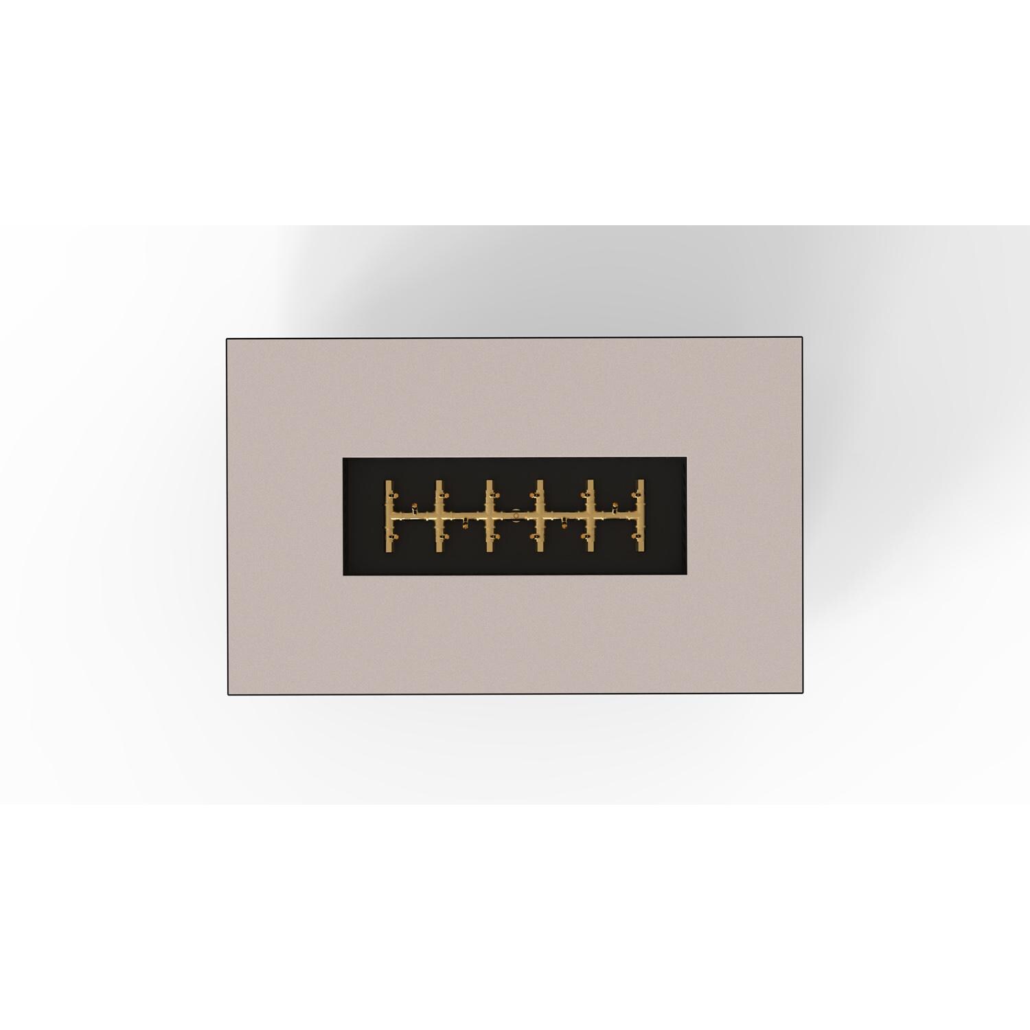 AON 48 x 30 Inch Rectangular Powder Coated Steel Propane Fire Pit Table W/ Mercury Ignition in Sand Pebble By Warming Trends - Top View - White Background thumbnail