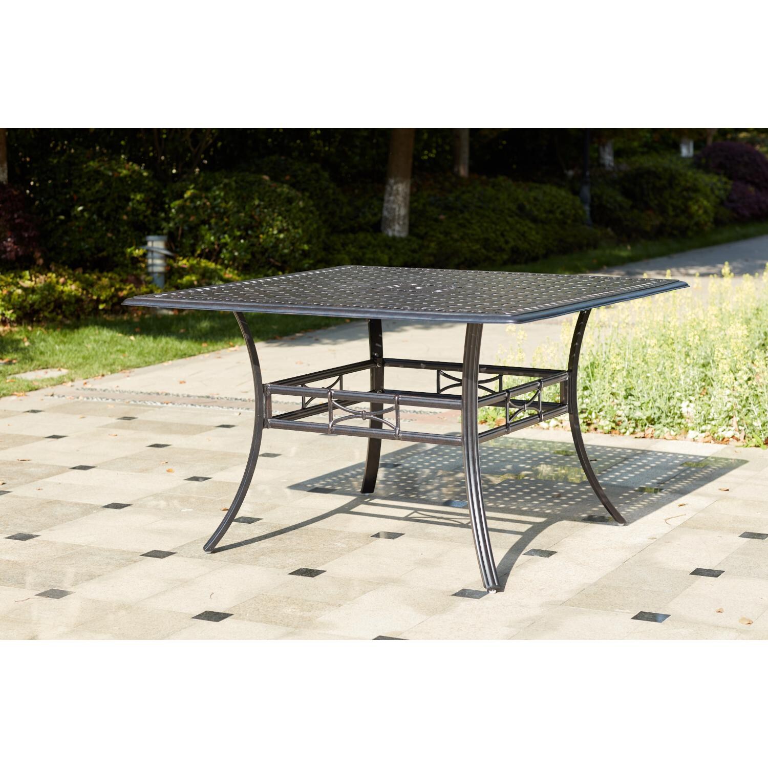 Darlee 201660-9PC-88WCH Capri Cast Aluminum 60 Inch Square Dining Table thumbnail
