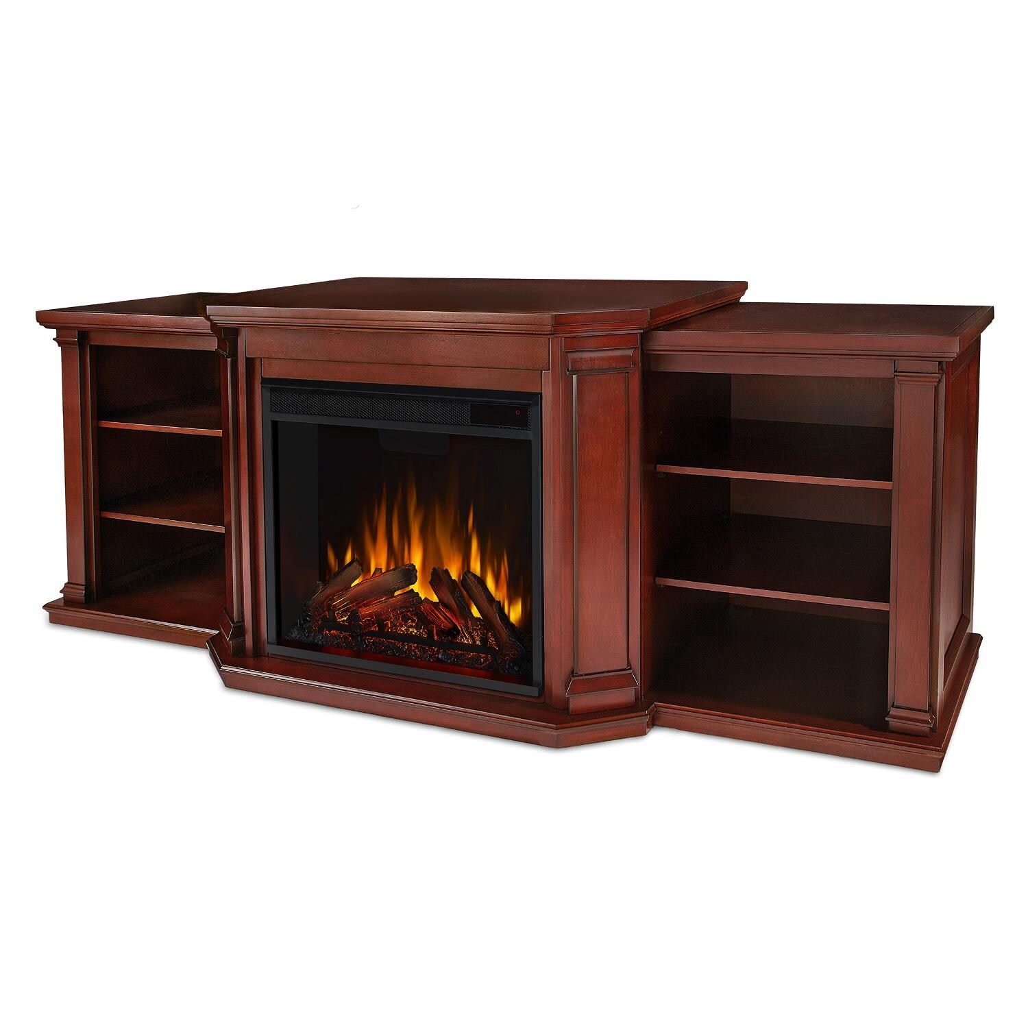 Real Flame - 7930E-DM - Valmont 75-Inch Electric Fireplace Entertainment Center - Dark Mahogany - Front thumbnail