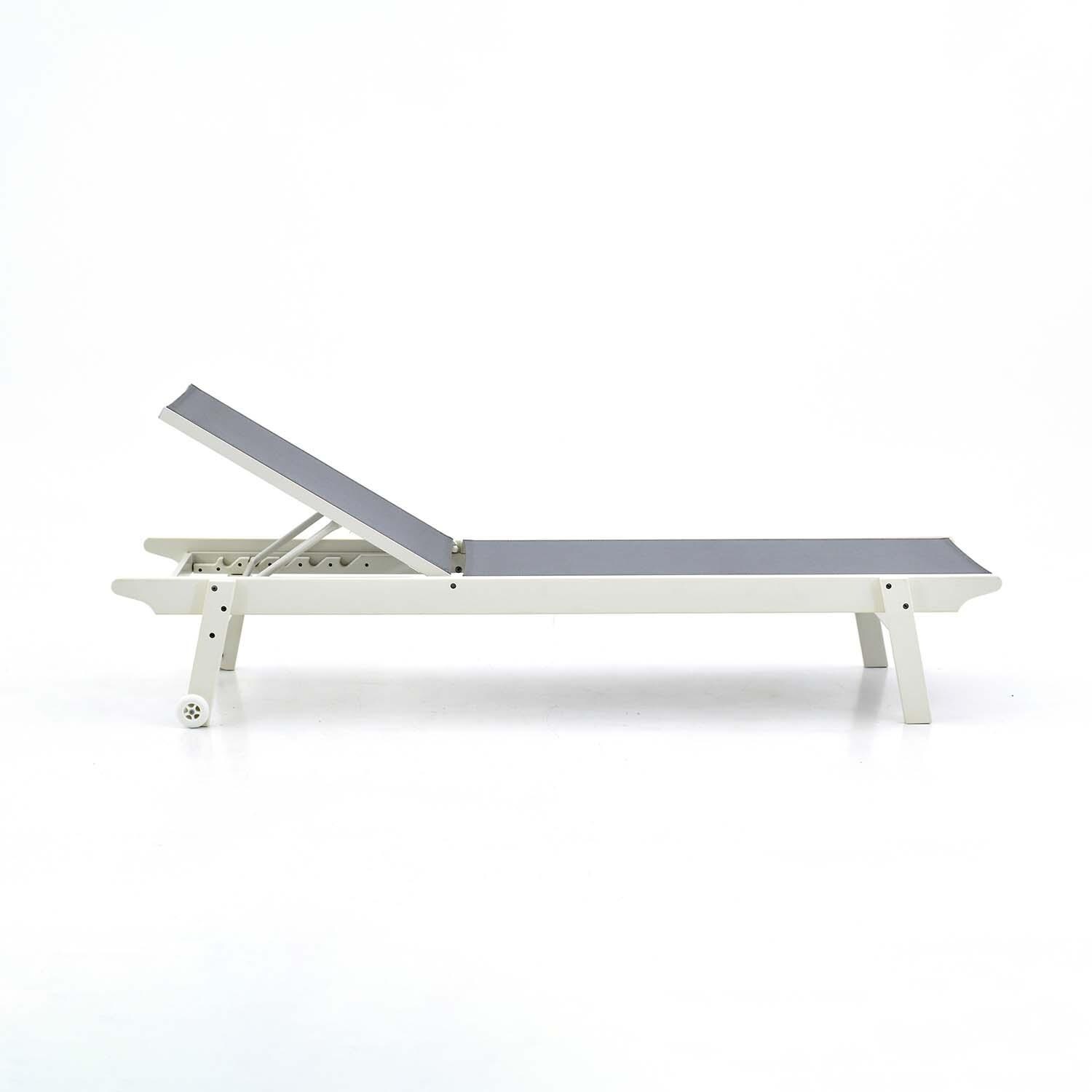 Sandview Polyresin Chaise Lounge By Ultimate Patio - Side View - White Background thumbnail