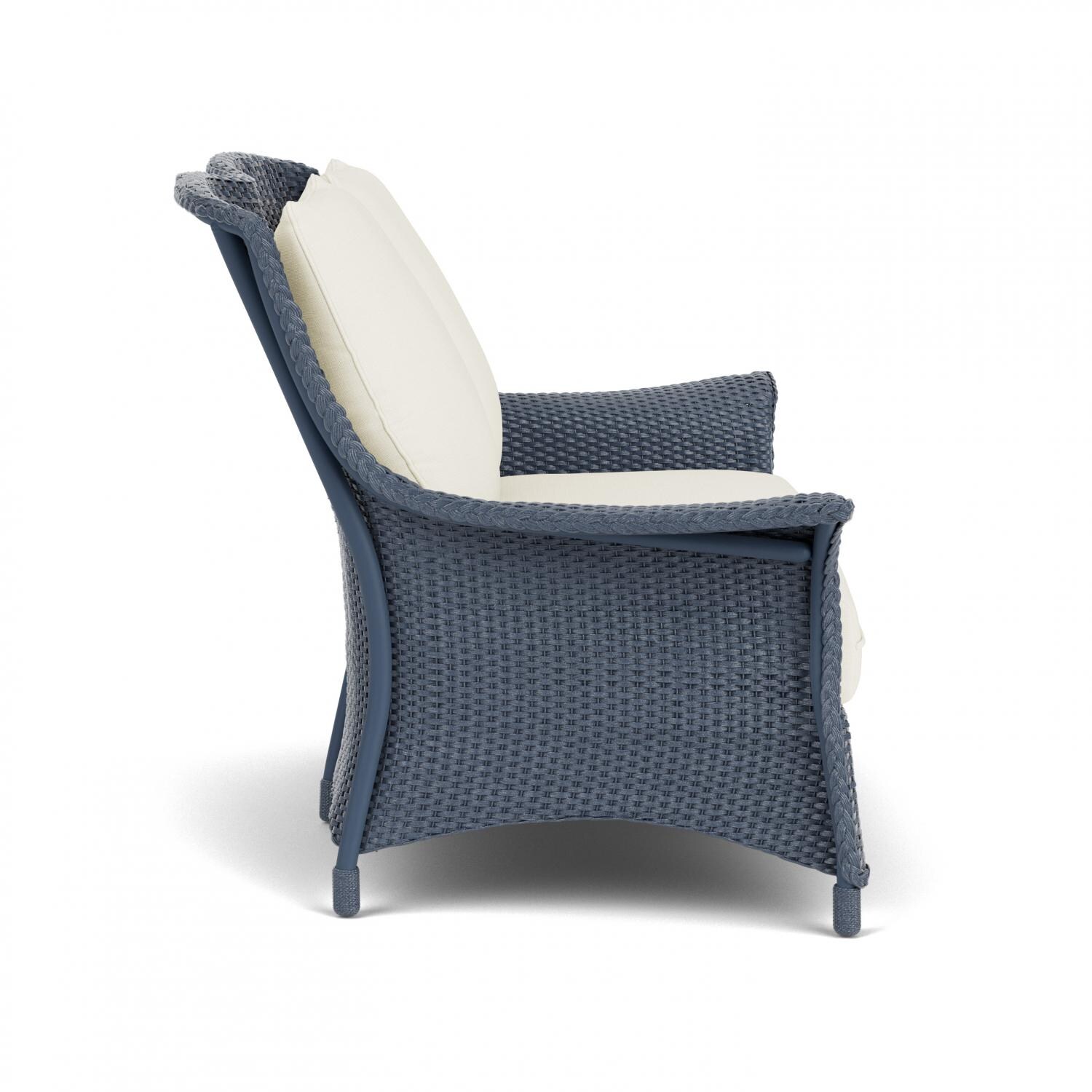 Lloyd Flanders Mandalay Loveseat In Denim Blue Finish With Sailcloth Salt Fabric - Side thumbnail