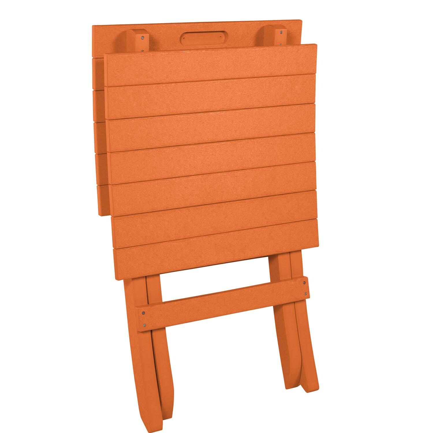 Hazel Cove Recycled Plastic Folding & Stacking Dining Side Chair in Citrus Orange by Lakeview Outdoor Designs - Folded - White Background thumbnail