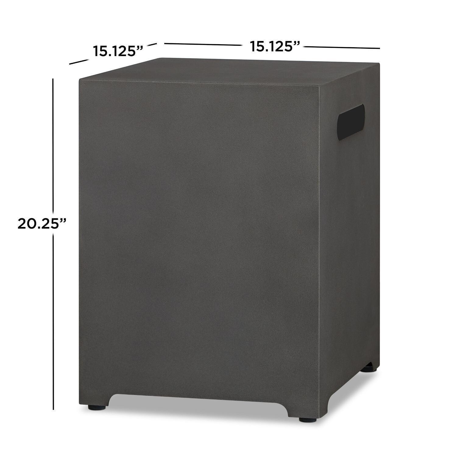 4 Pc Powder Coated Steel Propane Tank Cover in Weathered Slate by Lakeview - Measurements - Dimensional thumbnail