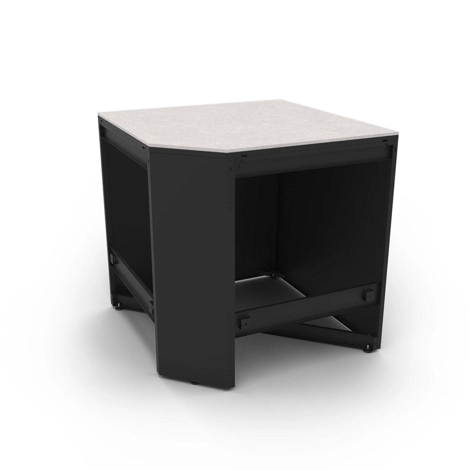 Fontana Forni Corner Module W/ Iron Frost Countertop & End Panel - White Background thumbnail