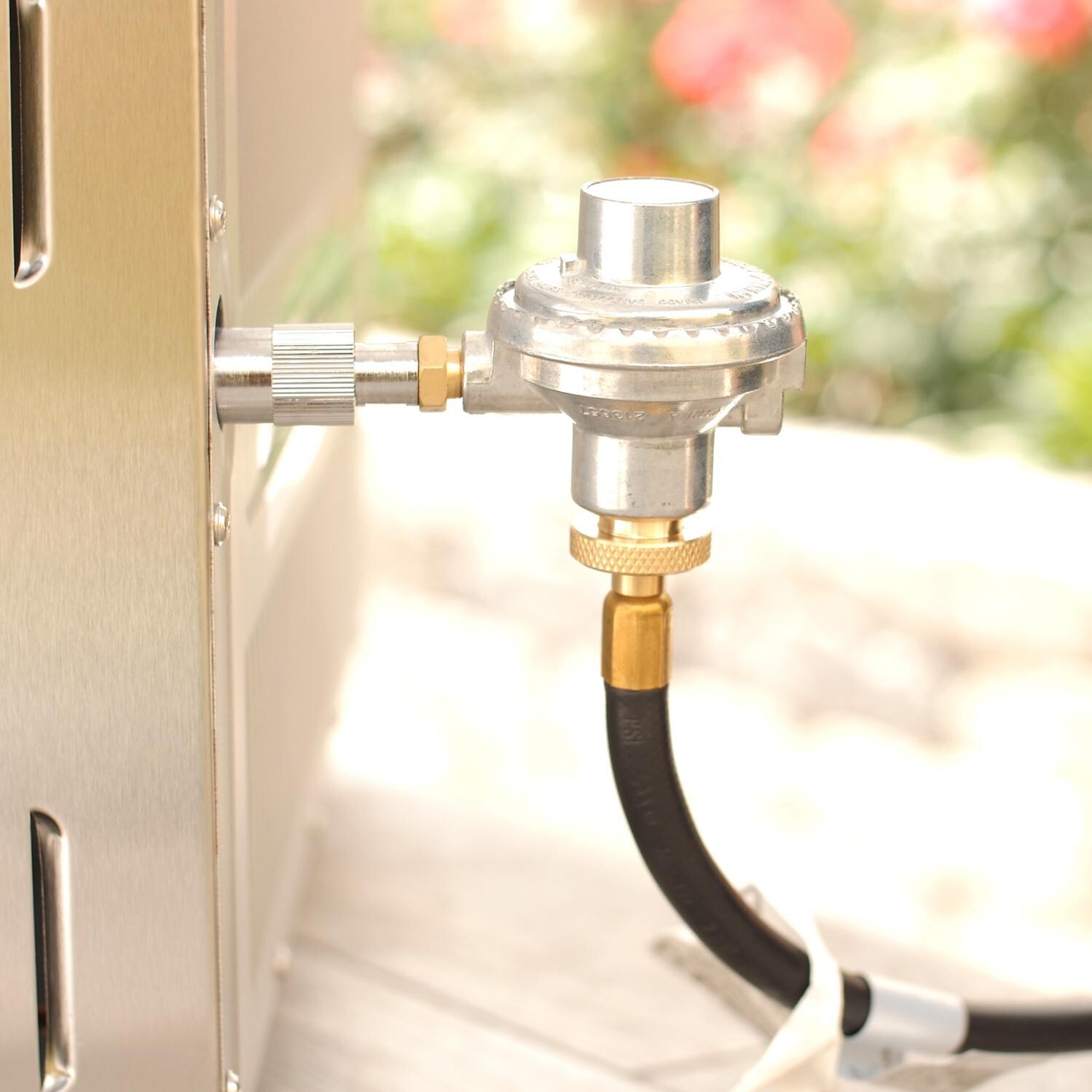 Camp Chef Italia Artisan Portable Pizza Oven - Shown With Included Propane Regulator And Hose thumbnail