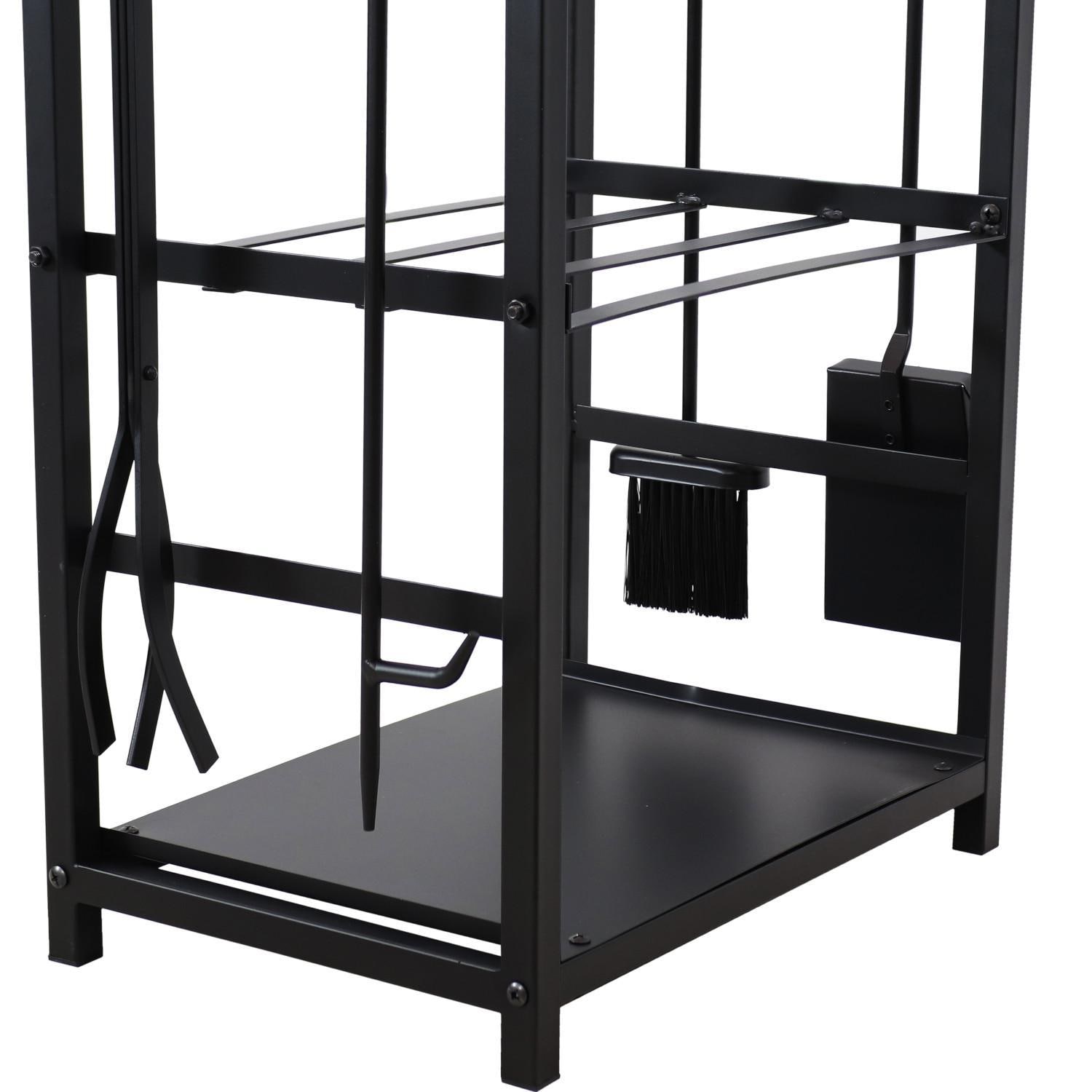 Ultimate Patio SC-GWC-470 Steel Fireplace Log Holder and 5-Piece Tool Set - Base Close-Up thumbnail