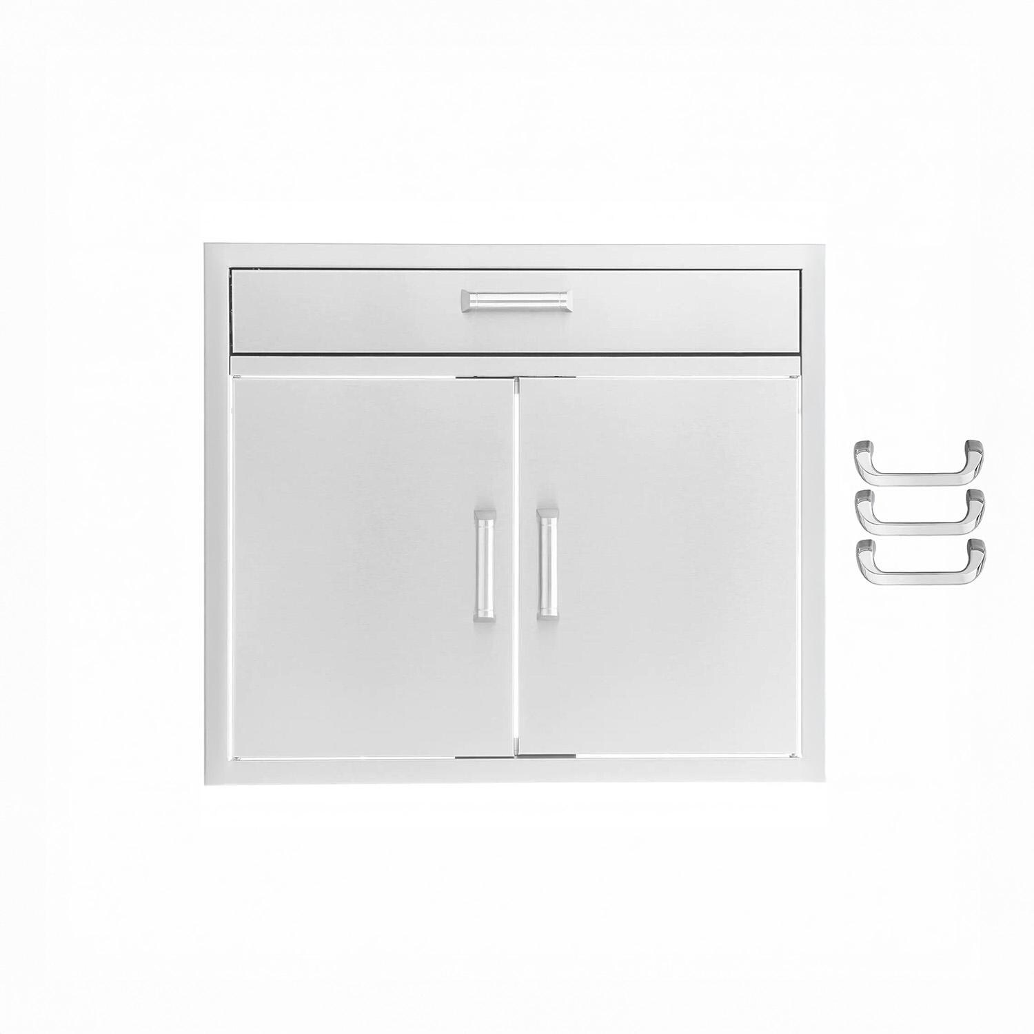 BBQGuys Signature 30-in Stainless Steel Double Door & Single Drawer Combo - BBQ-AD30-DR1