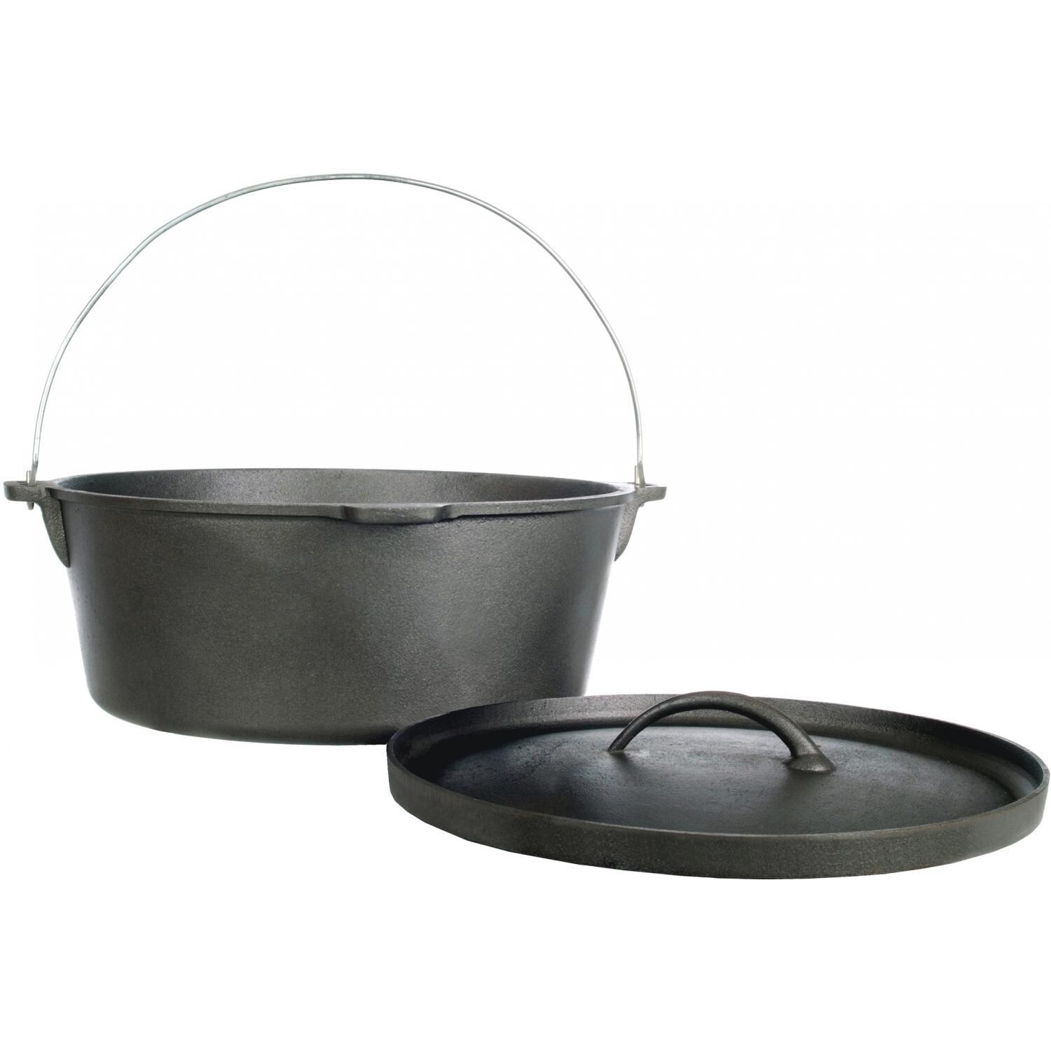 Cajun Cookware 12-Quart Seasoned Cast Iron Camp Pot - Side View thumbnail