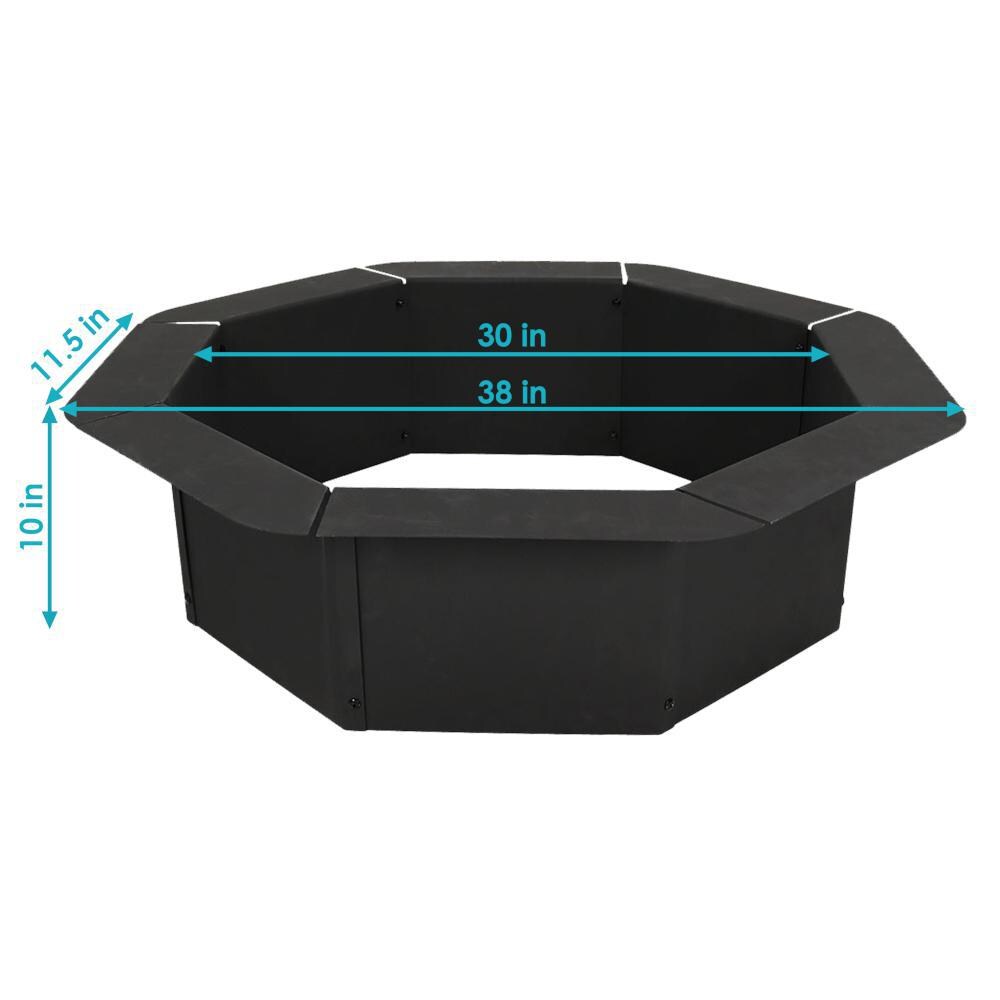 Ultimate Patio 30-Inch Octagon Heavy Duty Steel DIY Fire Pit Liner - Dimensions thumbnail