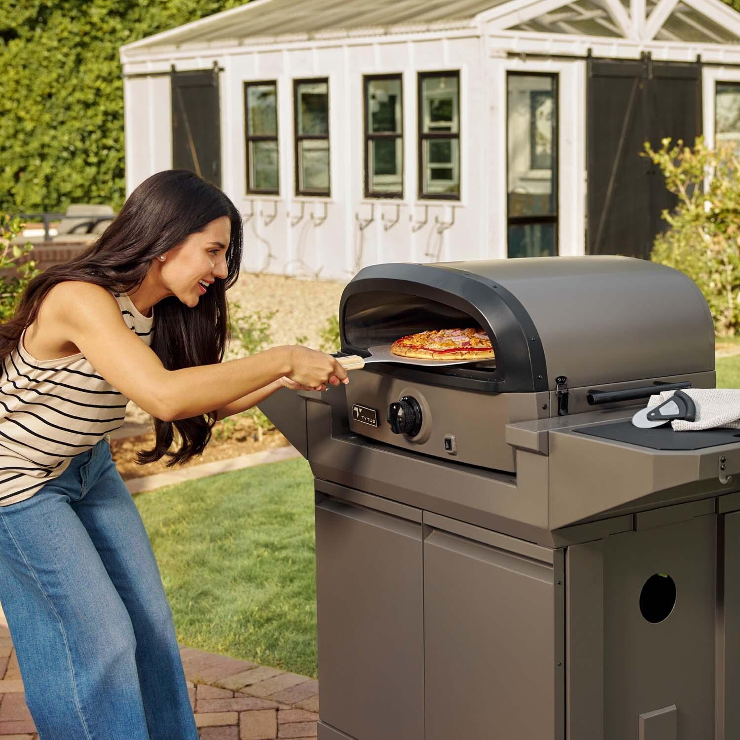 TYTUS TDT-CRT-GPZA Emberwood Propane Pizza Oven and Prep Cart - Lifestyle thumbnail