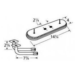 Stainless Steel Oval Twin, Centered, 2.25 Inch Offset Burner 15102-77102