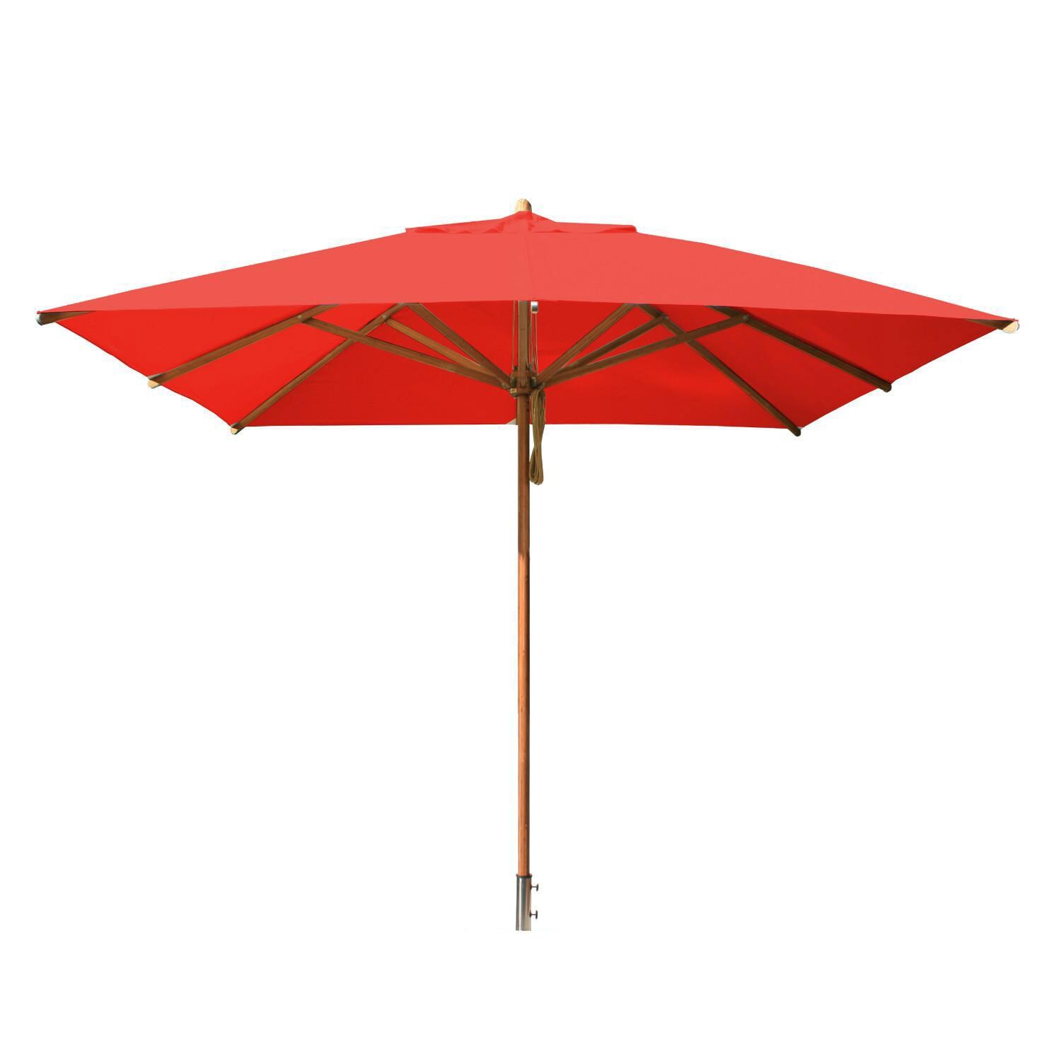Bambrella Levante 10 Ft. Square Market Umbrella - Red Canopy