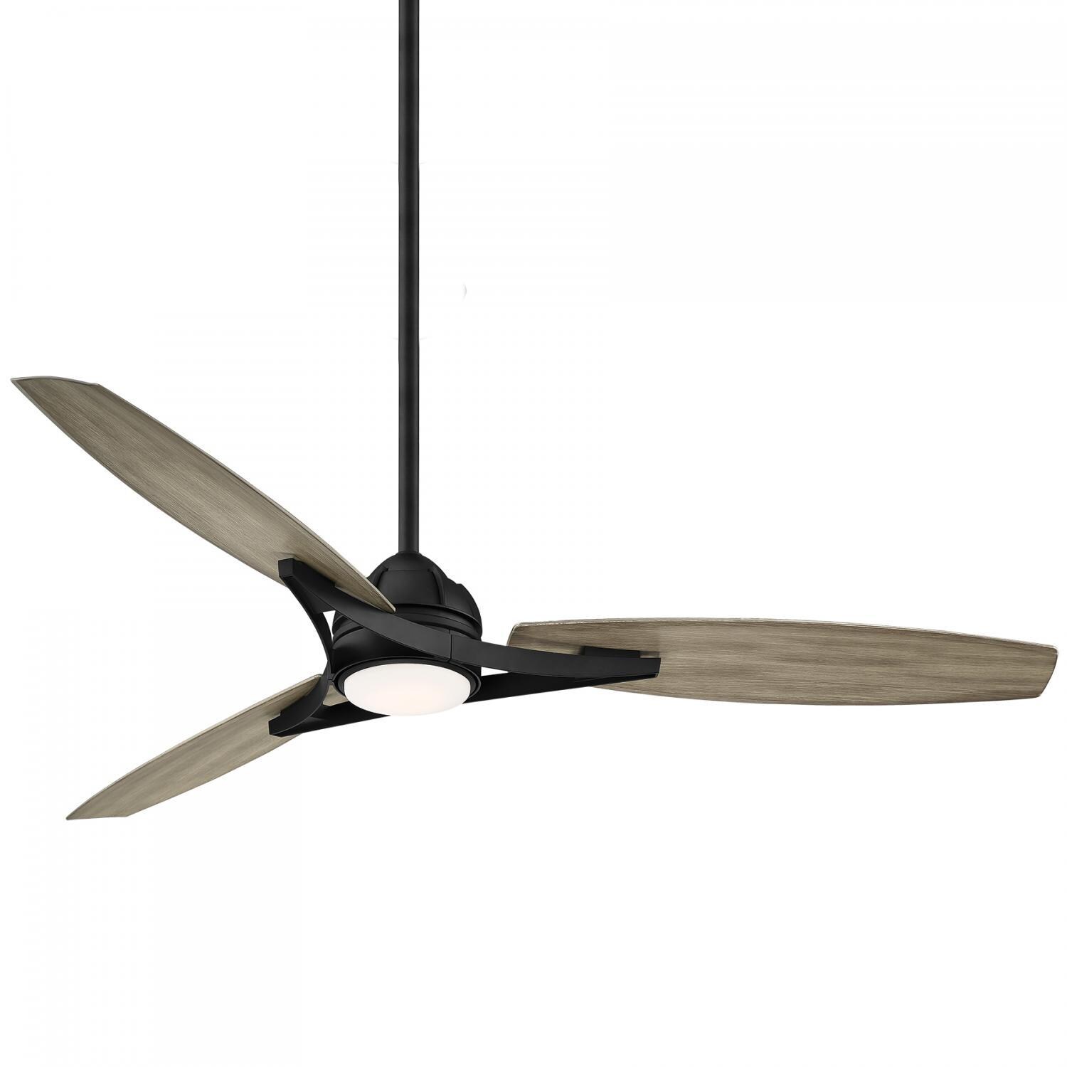 Minka-Aire F742L-CL/SG Molino 65-Inch 3-Blade LED Smart Ceiling Fan in Coal Finish w/ Seashore Grey Blades & Etched White Glass thumbnail