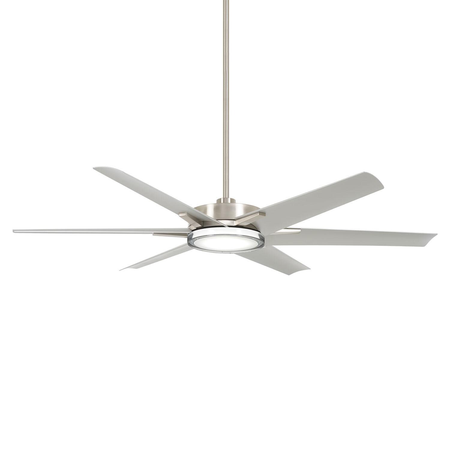 Minka-Aire Deco 65-Inch 6 Blade Outdoor LED Ceiling Fan in Brushed Nickel Wet with Remote Control thumbnail