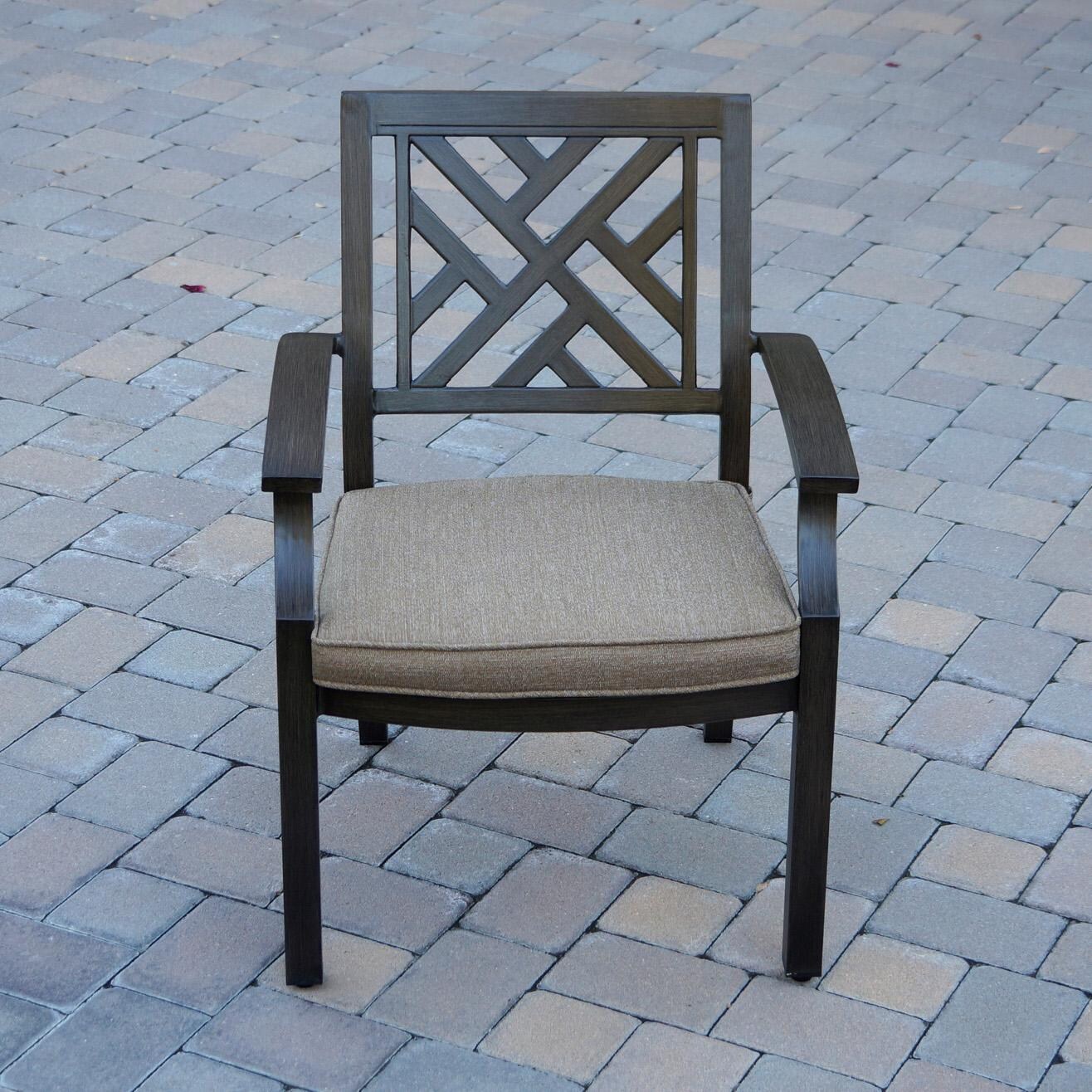 Darlee Brooklyn 7-Piece Patio Dining Set (with 5 Dining Chairs and 1 Bench) with Cushions and 44 X 86 Inch Rectangular Dining Table - Chair - Lifestyle thumbnail