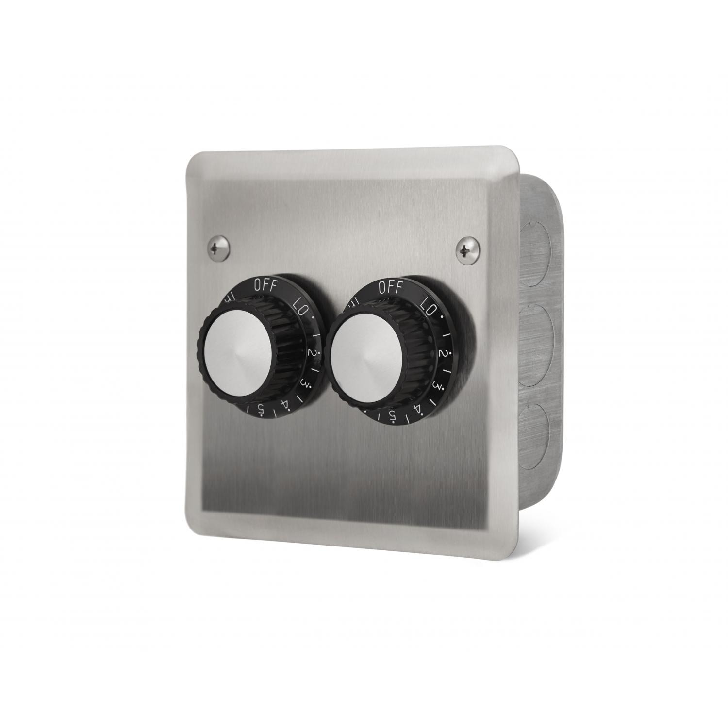 Infratech 240V Double Input Regulators Stainless Steel Wall Plate And Deep Gang Box - 14-4205 thumbnail