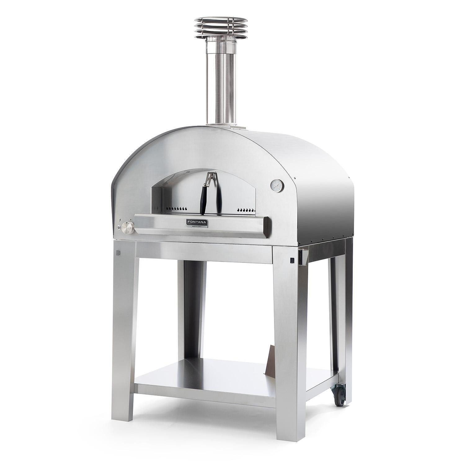 Fontana Forni Firenze Hybrid Pizza Oven on Cart - Stainless Steel