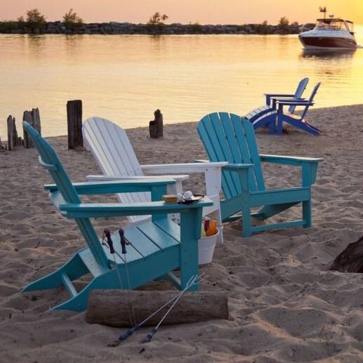 POLYWOOD South Beach Recycled Plastic Wood Patio Adirondack - Aruba - On the Beach thumbnail