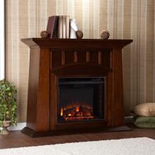 Southern Enterprises Lowery 48-Inch Electric Fireplace Mantel W/ Infrared Heater - Espresso - FI9668 image