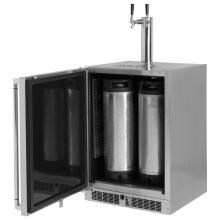 Lynx 24-Inch 5.3 Cu. Ft. Left Hinge Outdoor Rated Double Tap Refrigerator / Kegerator - LM24BFL image