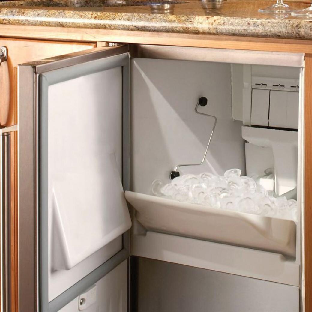 Perlick HP15CI-1R 15 Inch Undercounter Signature Series Clear Ice Maker Stainless Steel Solid Door w/ Integrated Pump - Right Hinged - Installed (Shown as Left Hinge) - Lifestyle thumbnail