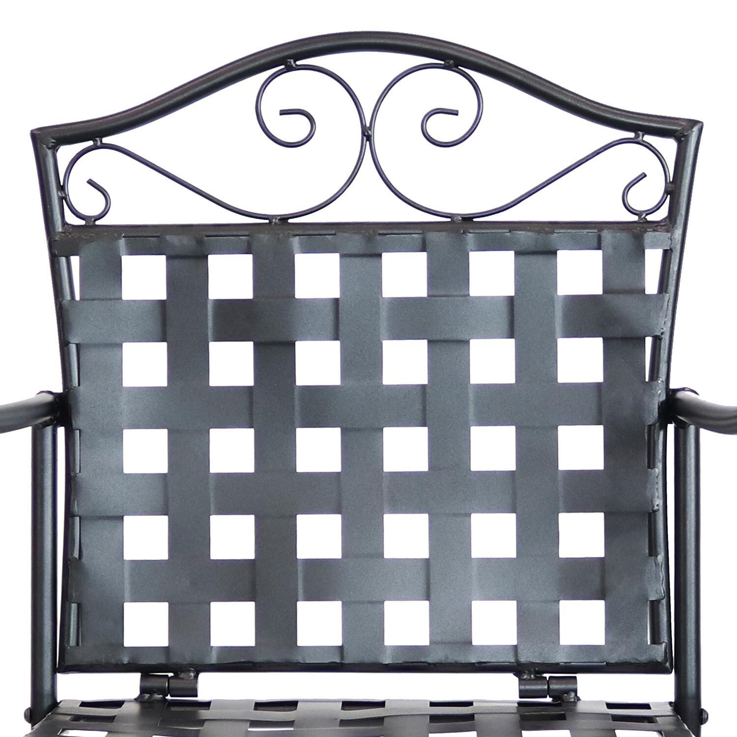 Ultimate Patio Wrought Iron Patio Bar Chair - Backrest Detail thumbnail