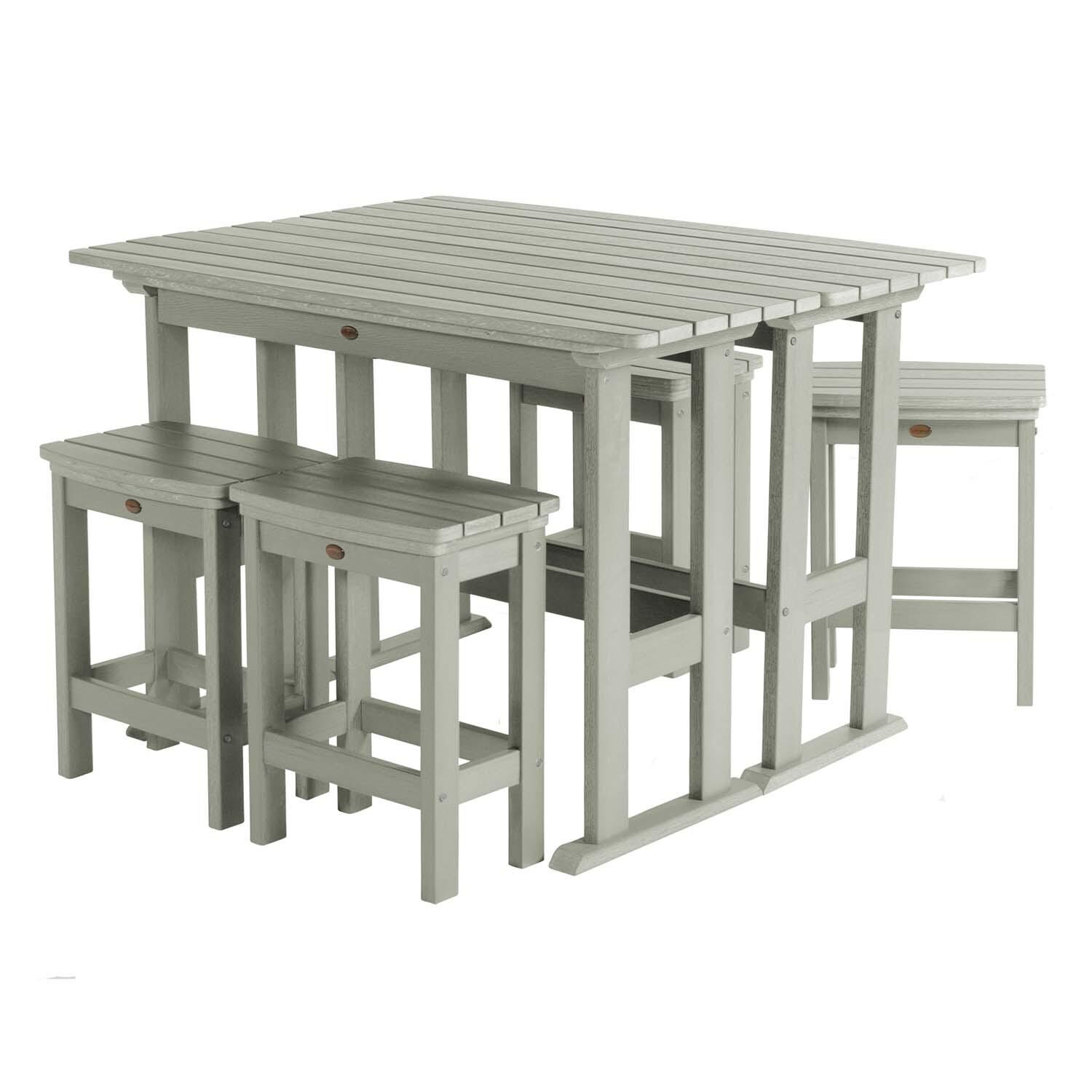 Hart Lane 6 Pc Recycled Plastic Counter Height Dining Set in Eucalyptus By Lakeview - White Background thumbnail