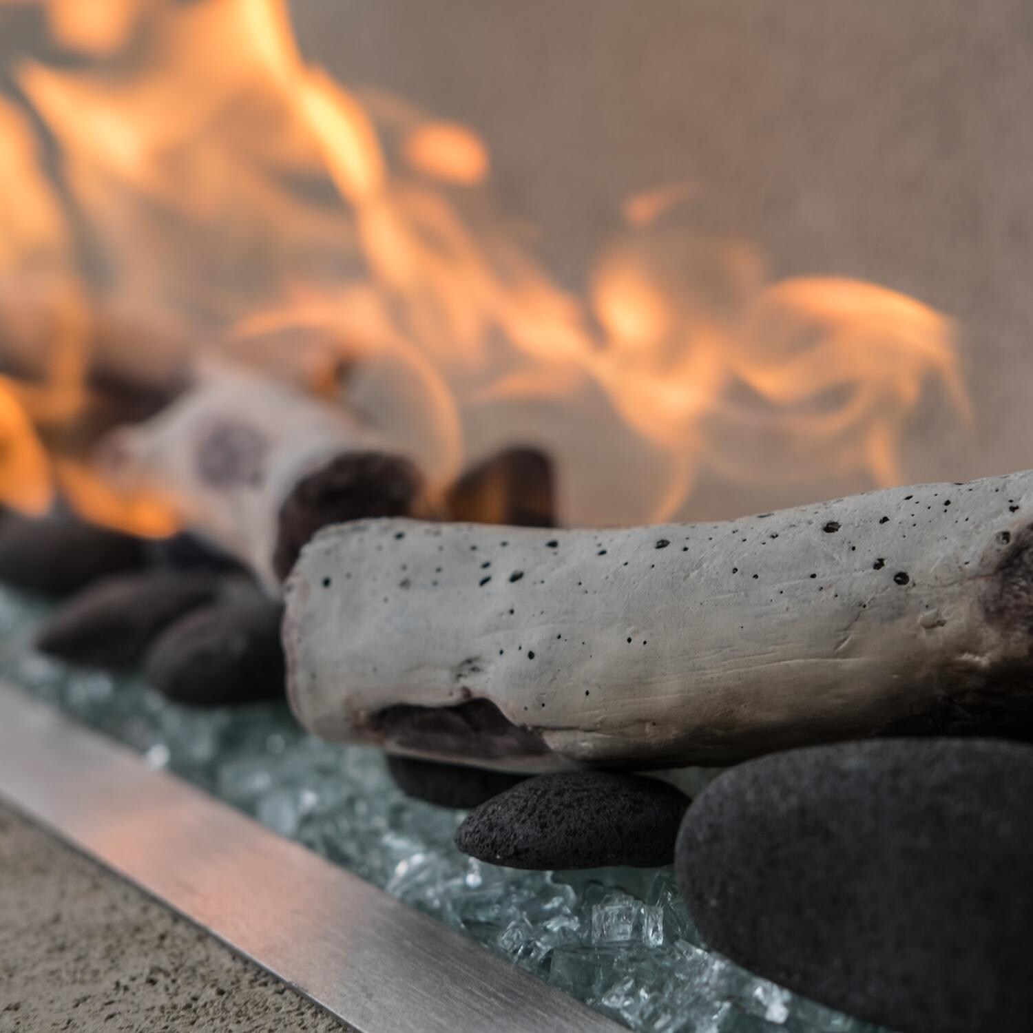 Enhance A Fire - PAPS - Panama Stones - Closeup With Mixed Media Lit thumbnail