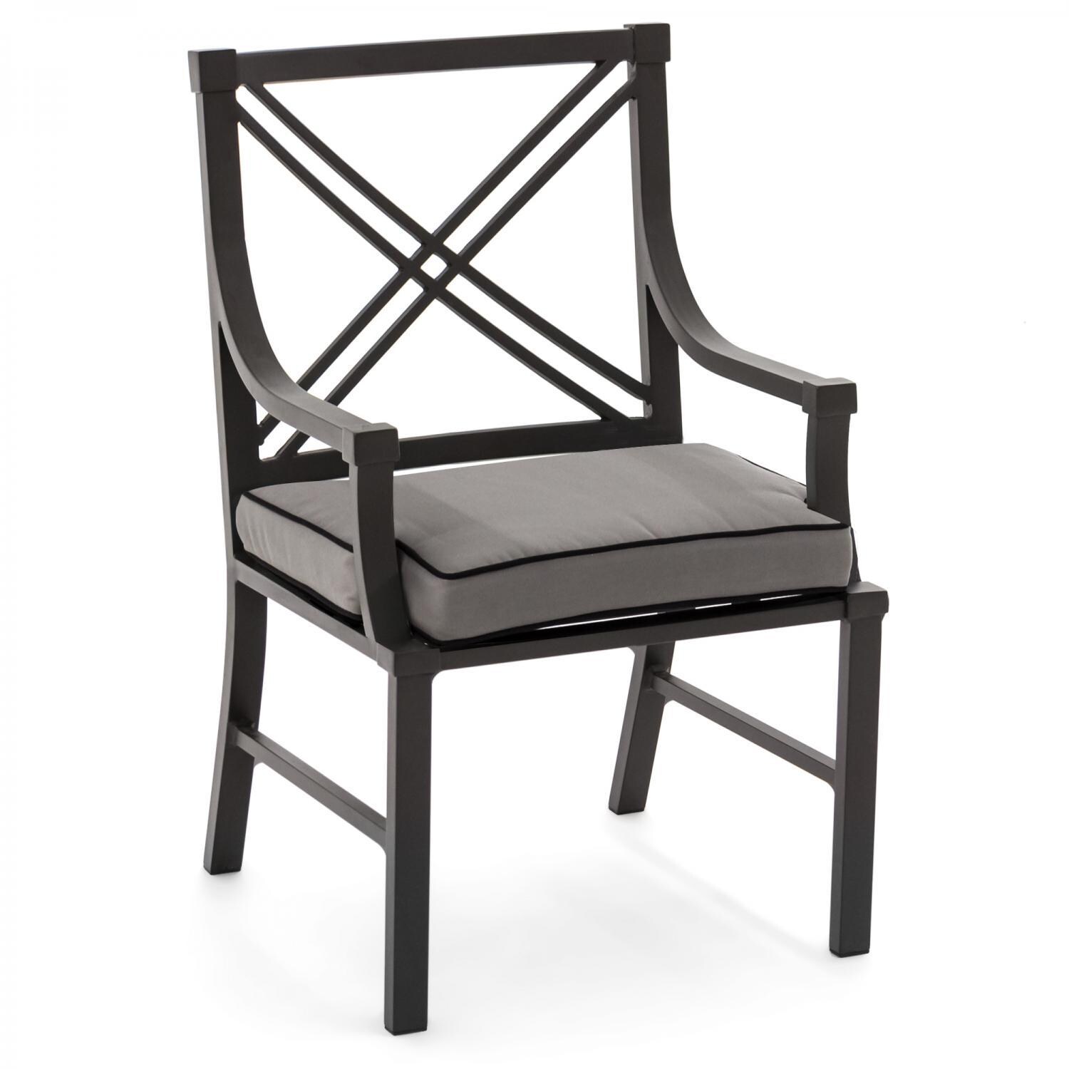 Audubon Aluminum Patio Dining Arm Chair By Lakeview Outdoor Designs - Canvas Charcoal