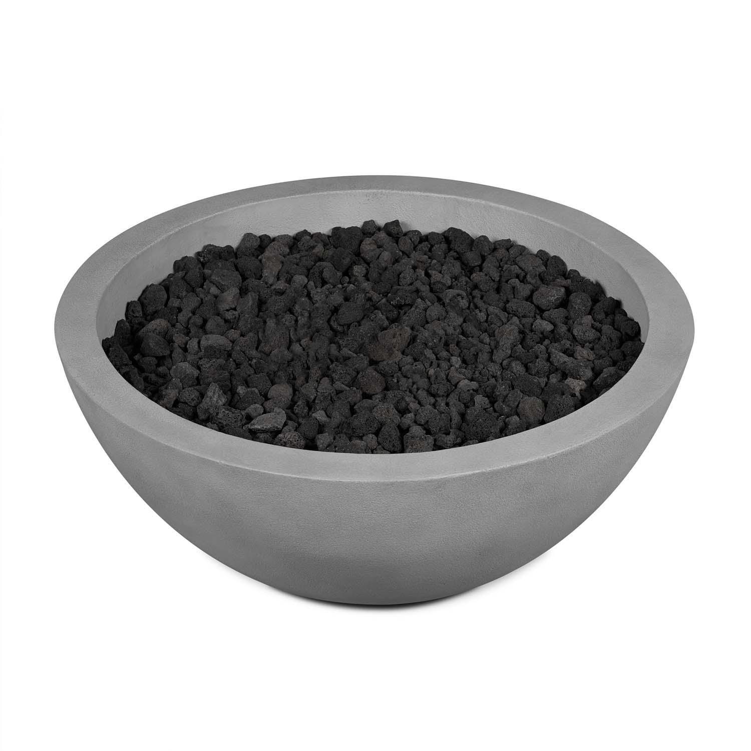 Dustyview 42-in Round Concrete Natural Gas Fire Pit in Ash by BBQGuys Signature - Off - White Background thumbnail