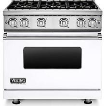 Viking Professional 7 Series 36-Inch 6-Burner Natural Gas Range - White - VGR73616BWH image