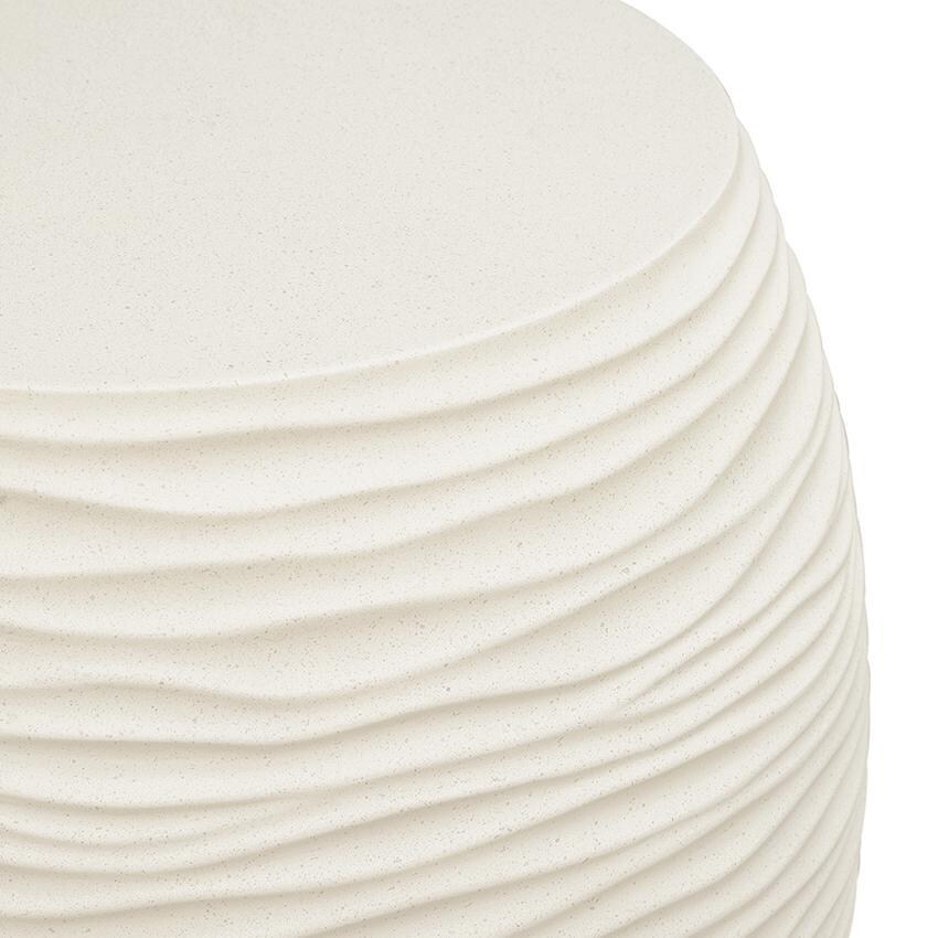 Dune 21 Inch Cream GFRC Round End Table by Sunset West - Texture - Detail thumbnail