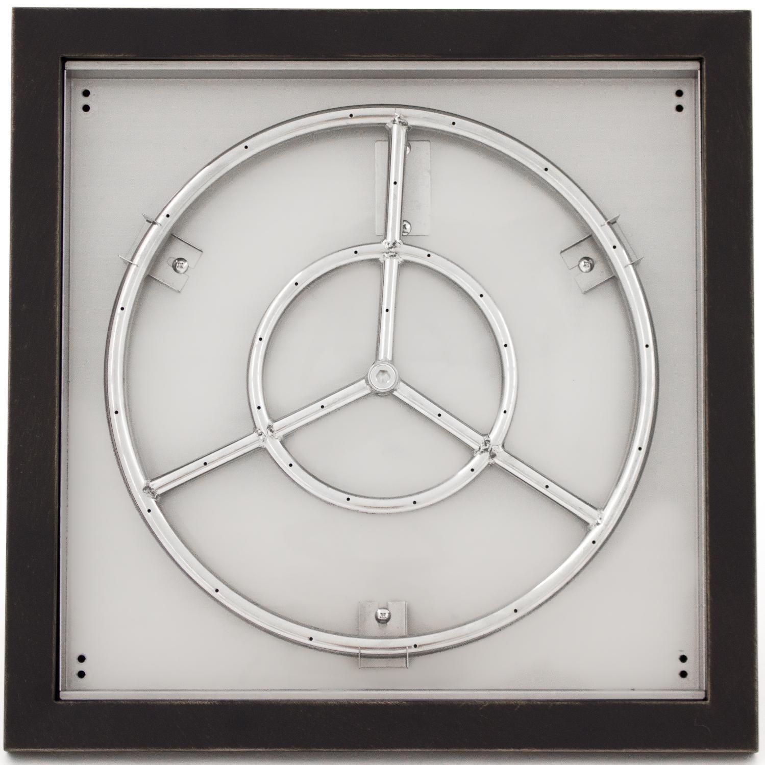 BBQGuys Signature Series Lavelle 24-Inch Square High-Rise Propane Fire Bowl - Oil Rubbed Bronze - Top View thumbnail