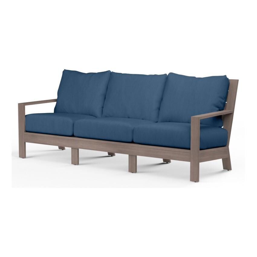 Laguna Aluminum Sofa in Driftwood/Spectrum Indigo by Sunset West