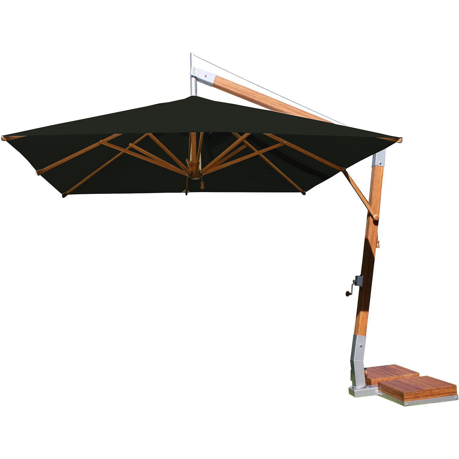 Bambrella Levante 11-Foot Square Side Wind Umbrella - Black Canopy thumbnail