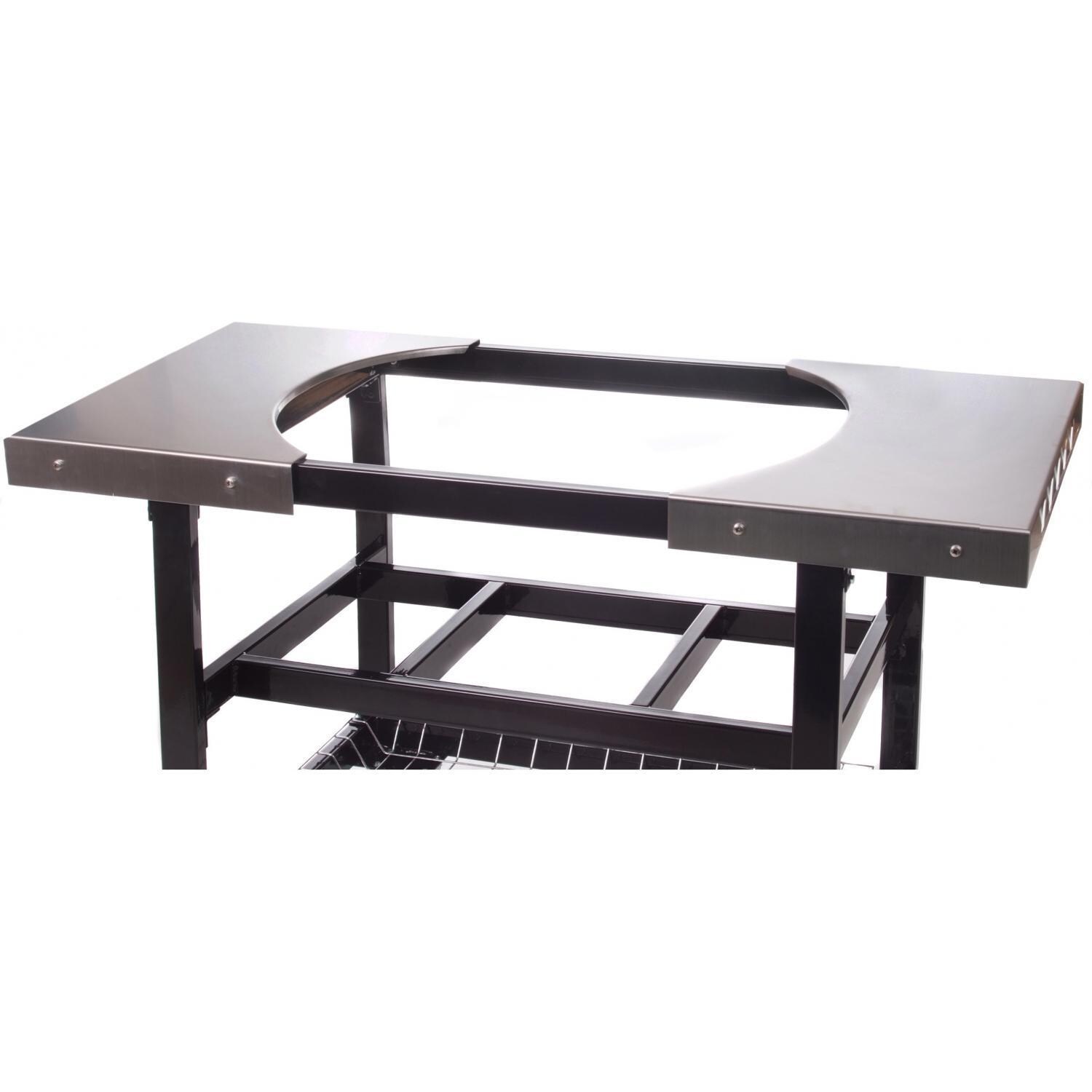 Primo PG00320 Steel Cart With Stainless Steel Side Tables For Oval Junior - Angled View thumbnail