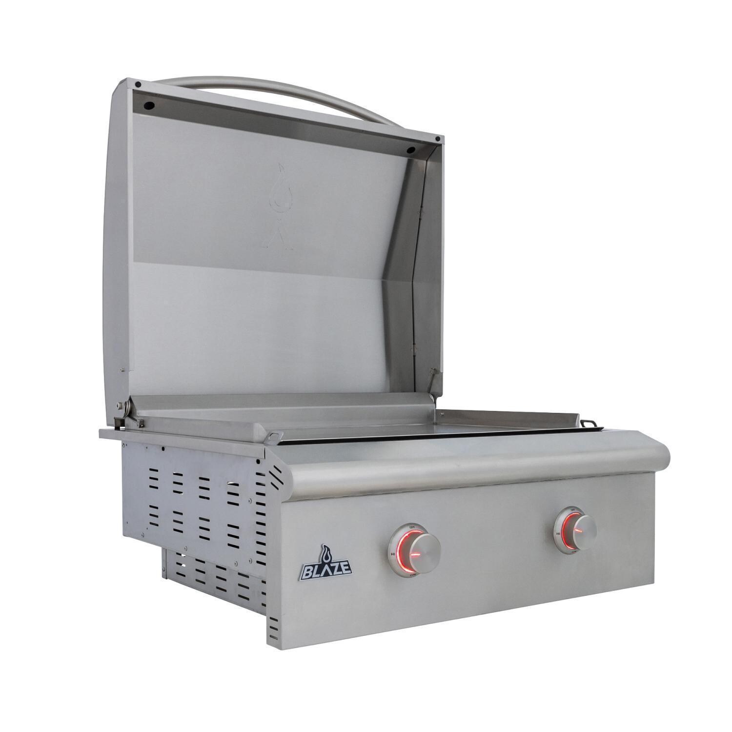 Blaze BLZ-GRIDDLE-LTE3-LP Propane Griddle - Lid Open - White Background thumbnail