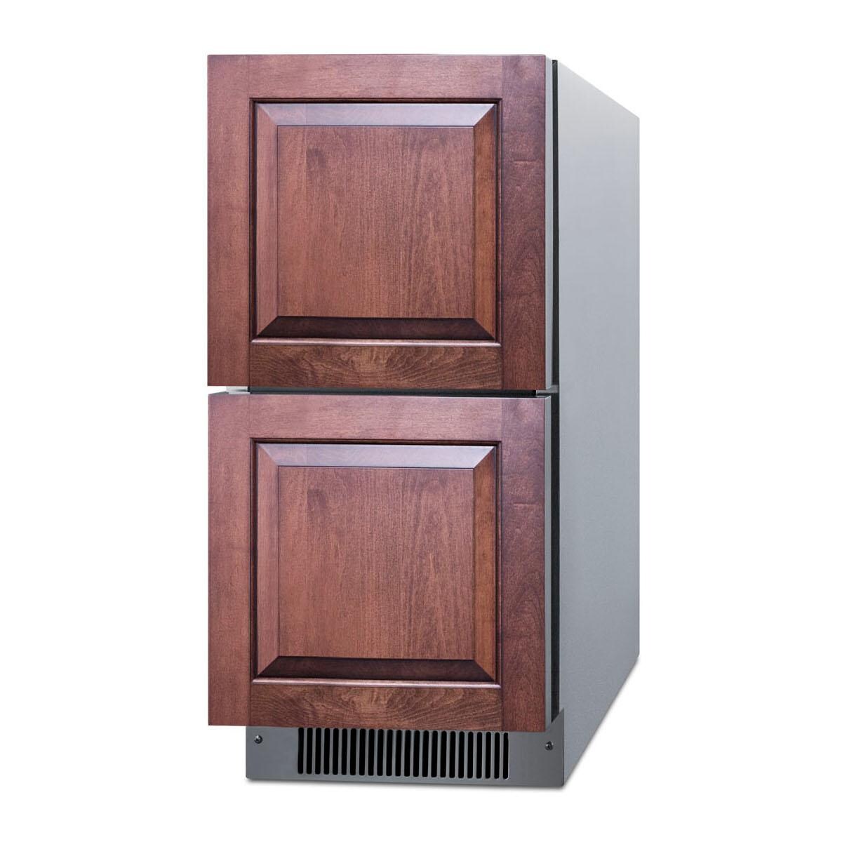 Summit ADRD15OS 15-Inch 2.8 Cu. Ft. ADA Compliant Outdoor Double Drawer Compact Refrigerator - Custom Front Panel thumbnail