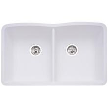 Blanco Diamond 32 X 19 Equal Double Bowl Silgranit II Undermount Sink - White - 440185 image