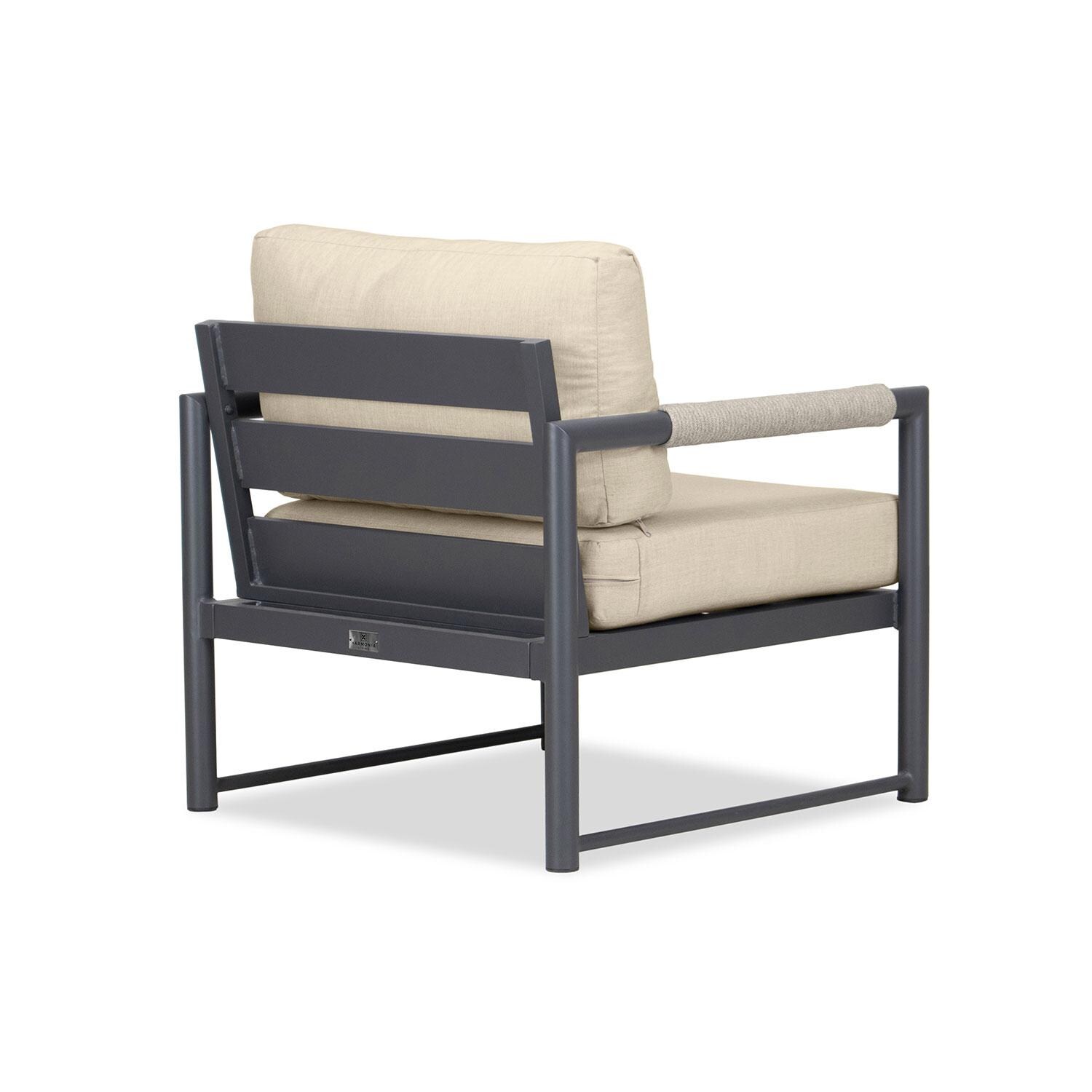 Lakeview AVEBAY-SL-PG-CC-CF Avenue Bay Slate/Pebble Gray Club Chair - Canvas Flax - Rear Angled - White Background thumbnail