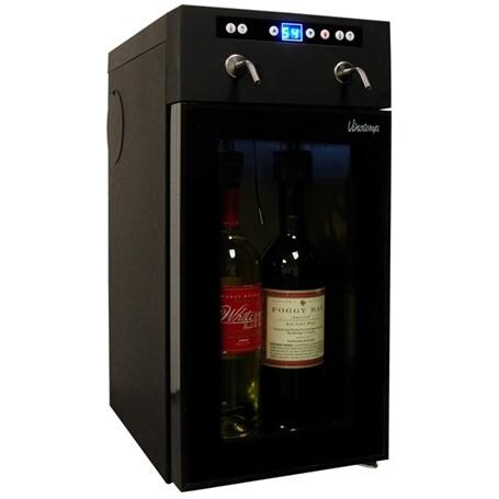 Vinotemp 2 Bottle Wine Dispenser - Glass Door / Black Cabinet - VT-WINEDISP2
