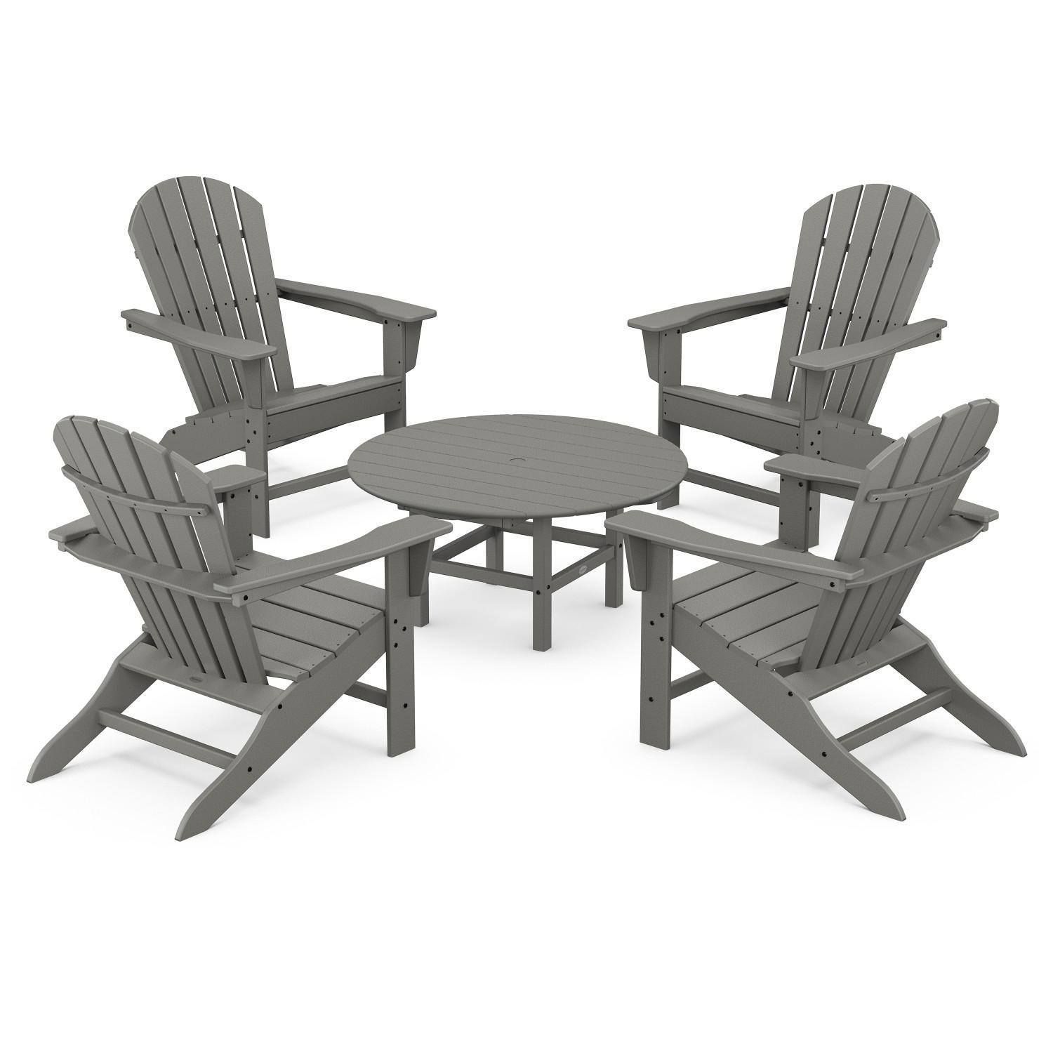 POLYWOOD South Beach 5 Pc Recycled Plastic Seating Set in Slate Gray by - PWS105-1-GY