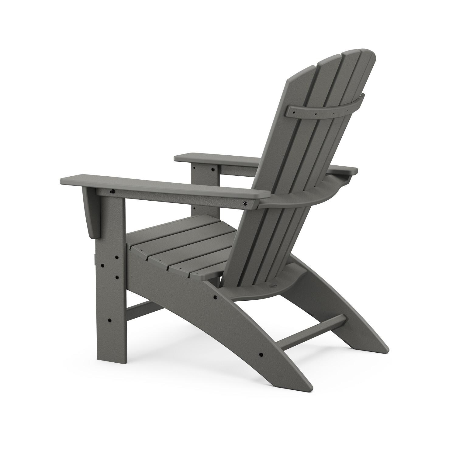POLYWOOD AD610GY Nautical Curveback Adirondack Chair - Side View thumbnail